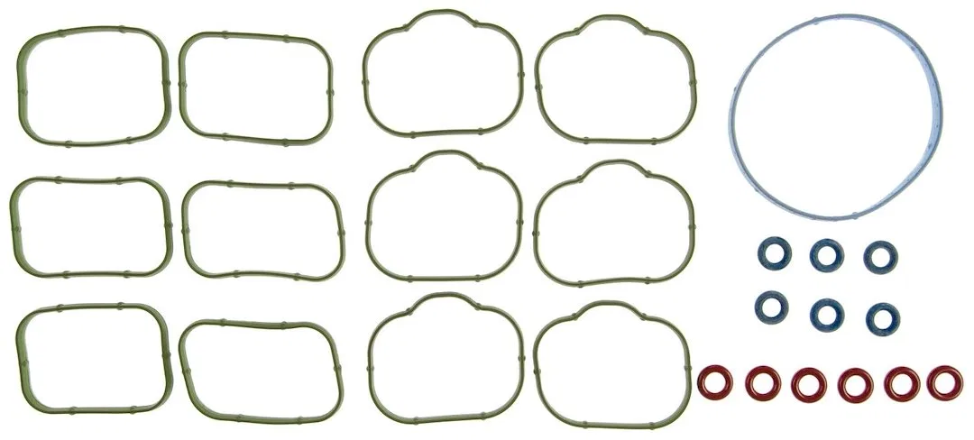 MIS19879 – CLEVITE 77 Intake Manifold Gasket, OE Replacement Rubber With Fuel Injector O-Rings And Throttle Body Bask...